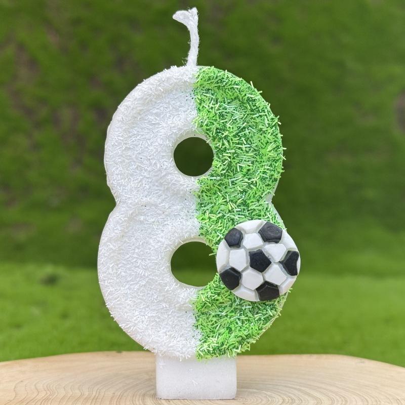 New Sports Football Digital Birthday Candle Cake Decoration First Birthday Celebration Handmade Digital Candle