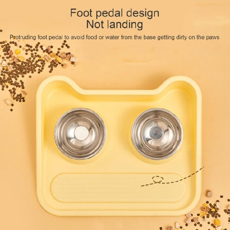 Elevated Cat Bowl Food Container Feeding Double Bowls Dogs Dry Food Bowl Mat