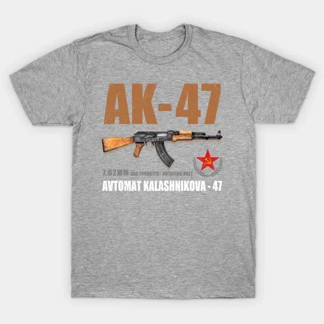 Avtomat Kalashnikova Russian AK47 assault Riffle TShirt 100 Cotton ONeck Short Sleeve Summer Casual Mens Tshirt Streetwear S
