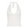 Sexy Women's Halter Neck V-Neck Crop Top - Solid Color Slim Fit Sleeveless Summer Vest
