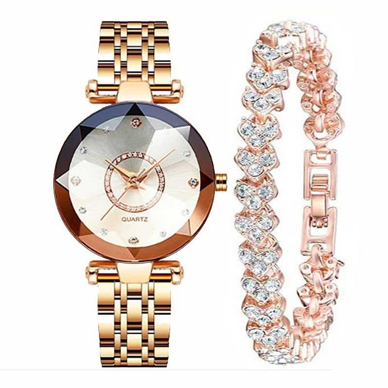 Niche high-value women's watch fashion heart of the ocean quartz watch diamond watch simple