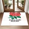 England Rugby Design Crystal Velvet Rug Soft Decorative Mat for Bedroom Entrance