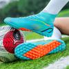 LiXingMing Men Football Shoes White Teenager Artificial Grassland Durable High-Tops Non Slip Outdoor Training Soccer Sneakers