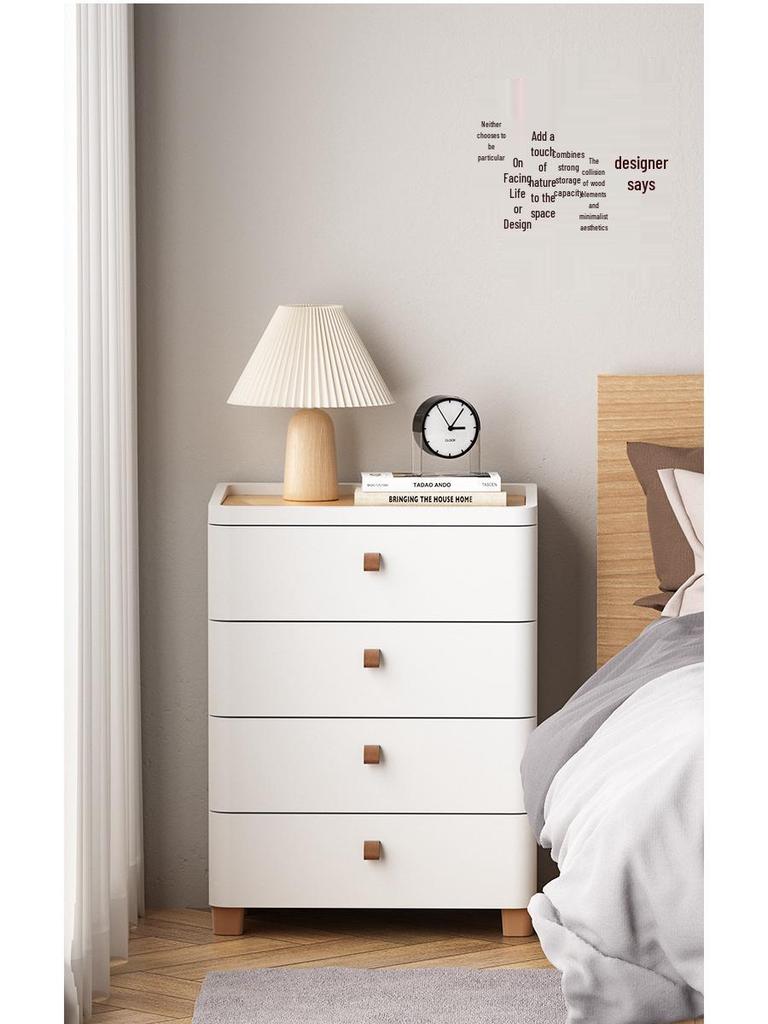 Multi-Layer Movable Storage Cabinet with Wood Lid & High-Value Design for Living Room
