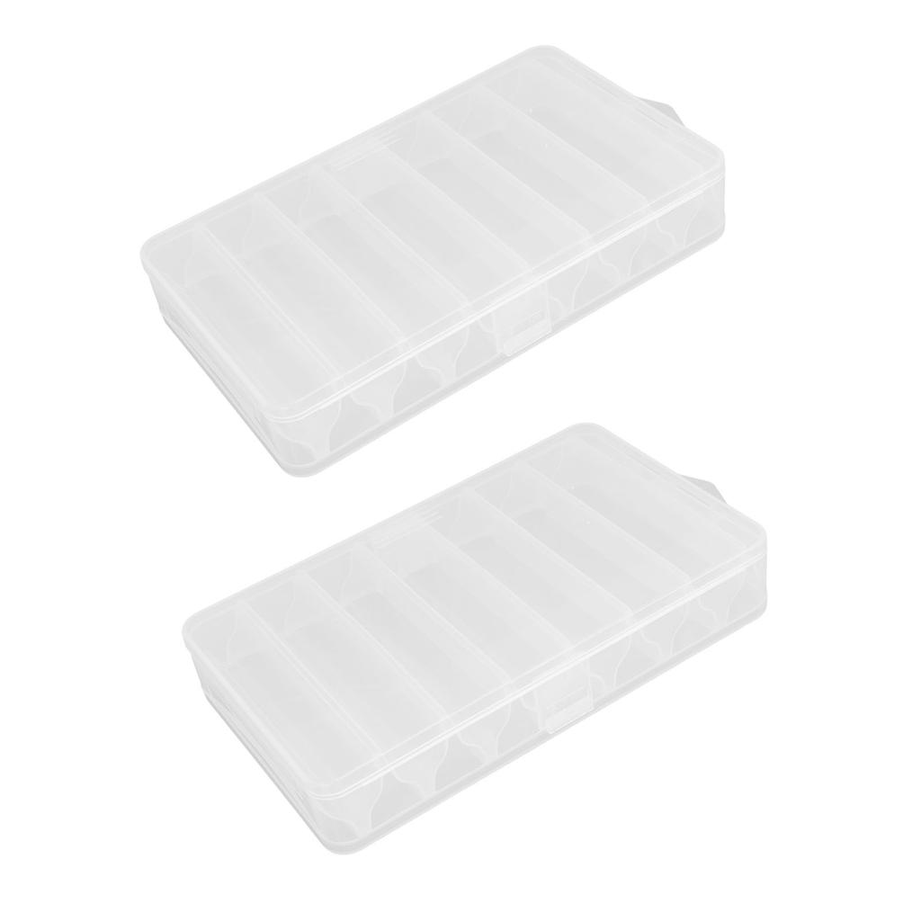 2PCS Fishing Lure Tackle Box Plastic Clear Visible Fishing Lure Bait Squid Jig Hooks Accessory Storage Case Container