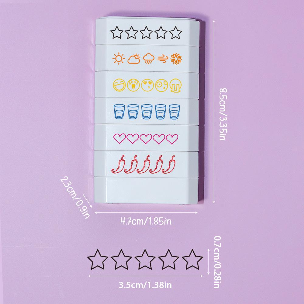 6-in-1 Teacher's Multi-Layer Stamp: Building Blocks, Scoring, Weather, Drinking Water, Encouragement