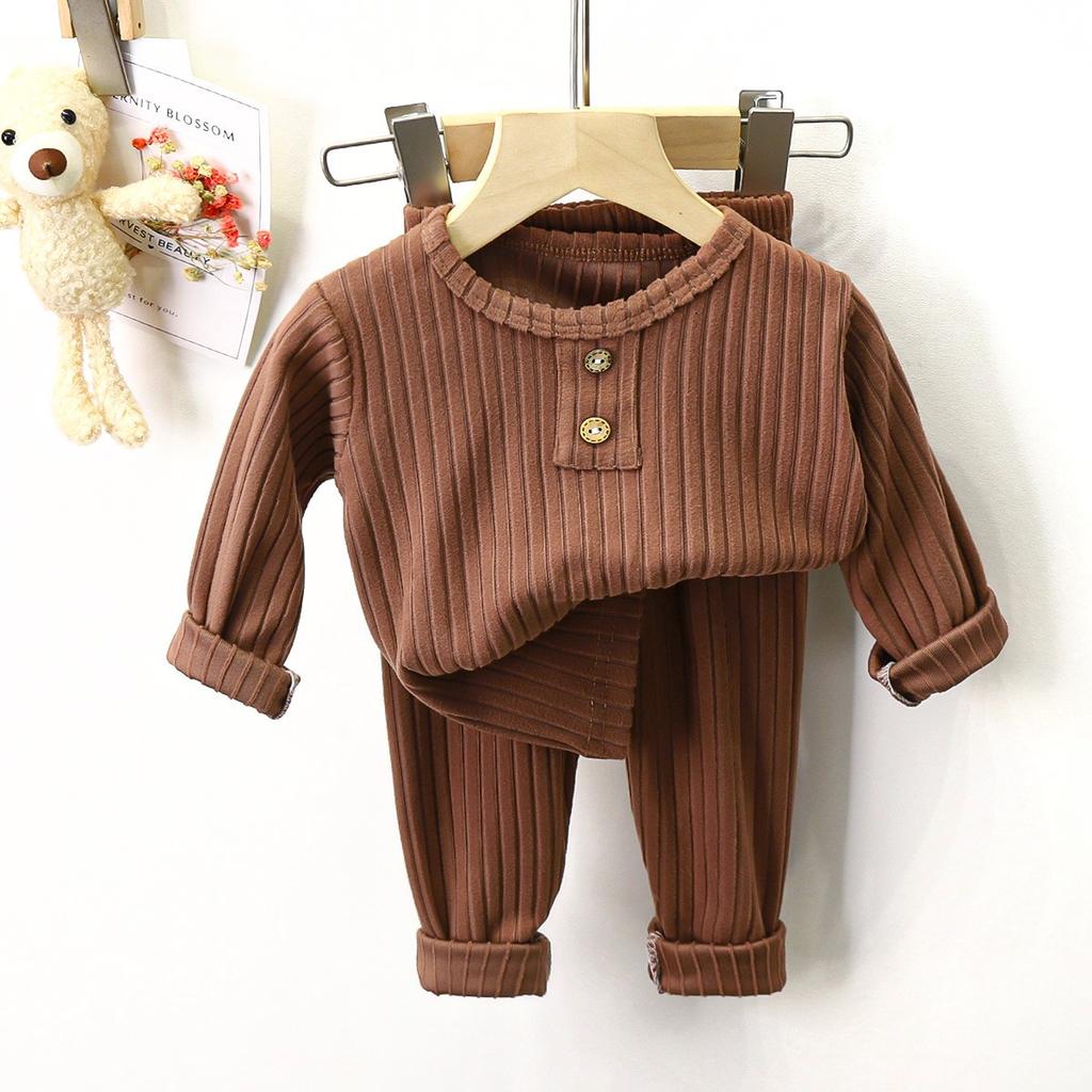 Children's Underwear Set Autumn New Baby De Rong Boys' Pajamas Korean Edition Girls' Warm Home Clothes Children's Clothing