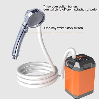 Portable Outdoor Electric Shower Pump with USB Charging Large Capacity and Digital Display Bath Tool for Hiking and Travel