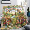 1Pc Cartoon Print Flannel Blanket, High Quality Comfortable for All Seasons, Home Decor, Warmth and Comfort, Perfect for Christmas Birthday Gift