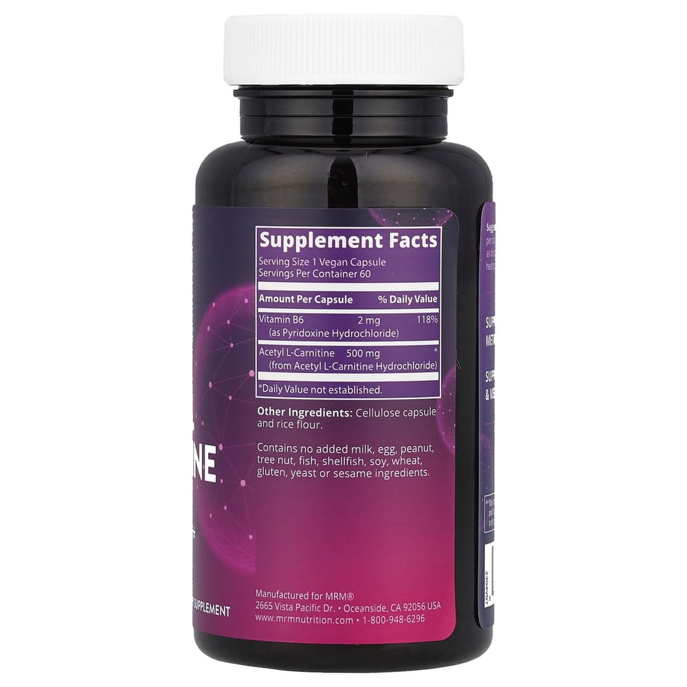 MRM Acetyl L-Carnitine Veggie Capsules, 60 Counts