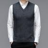 Men S Sleeveless V Neck Knitted Pullover Vest Solid Color Thick
