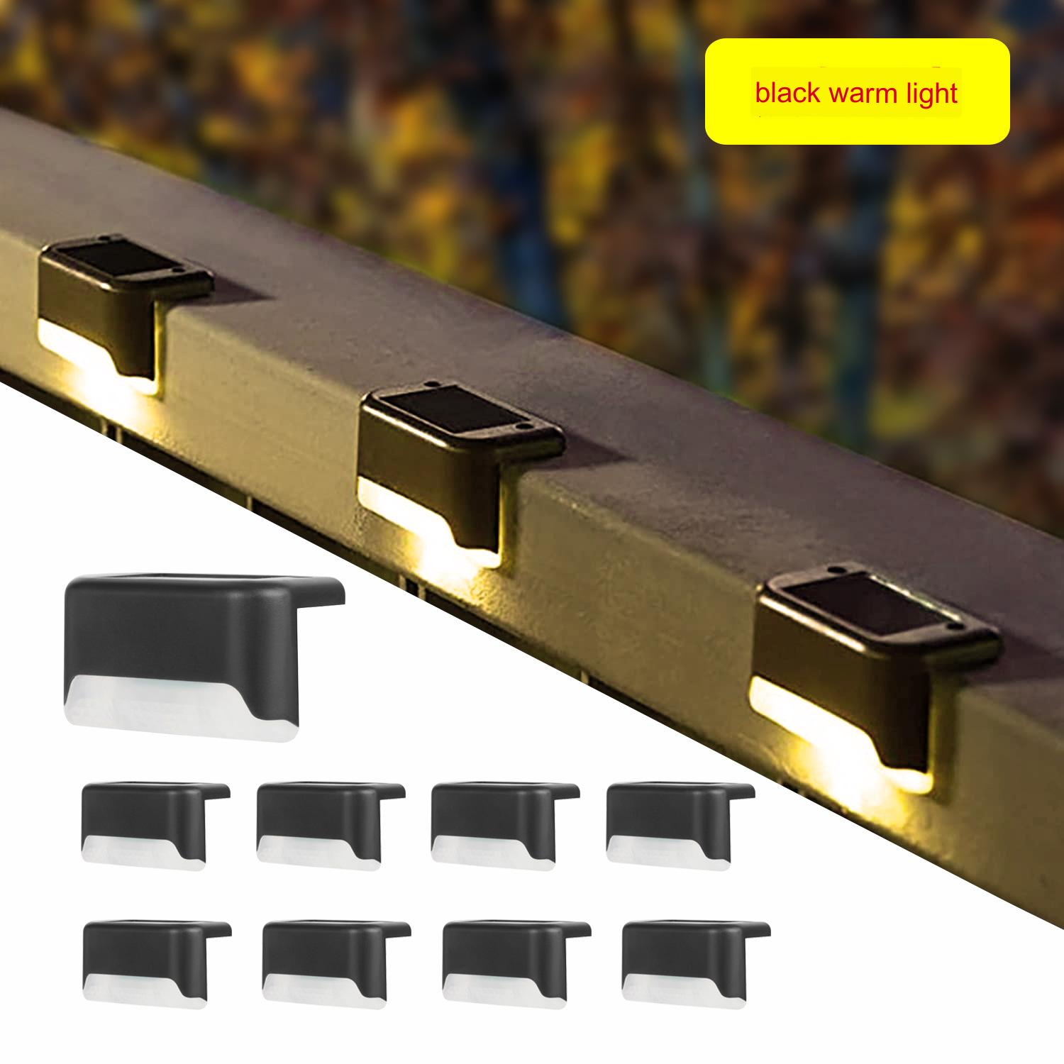 

Солнечные фонари Ступеньки Освещение для забора Перила Освещение Лестничные фонари Уличные светодиодные ступенчатые светильники Украшение сада Настенные светильники warm color чёрный