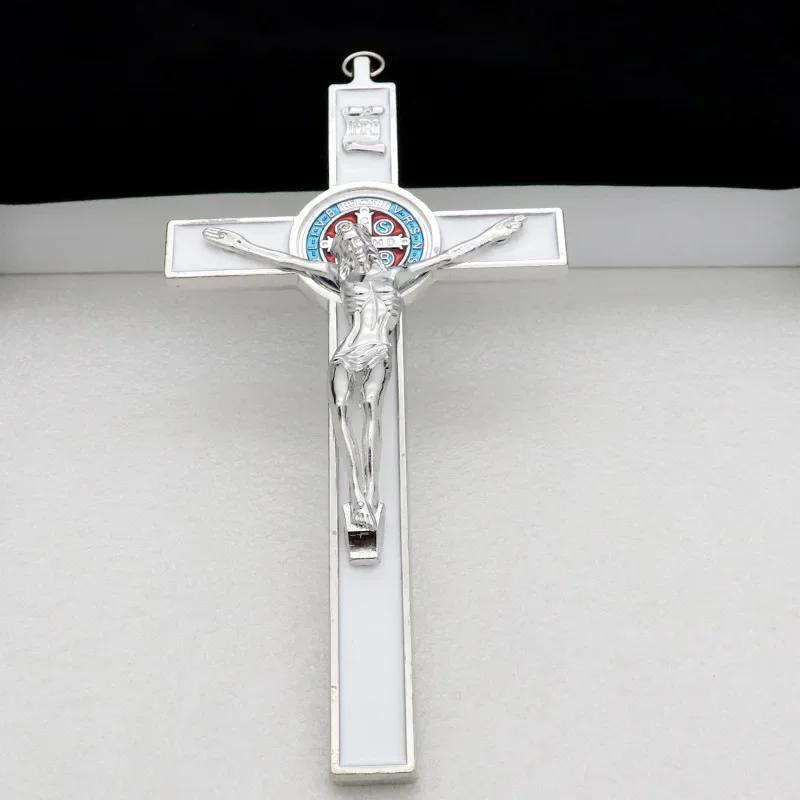Exorzismus Kreuz Heiliger Benedikt Kruzifix Jesus Zinklegierung Material Zubehör Großhandel Katholisches Zubehör Anhänger Pendel