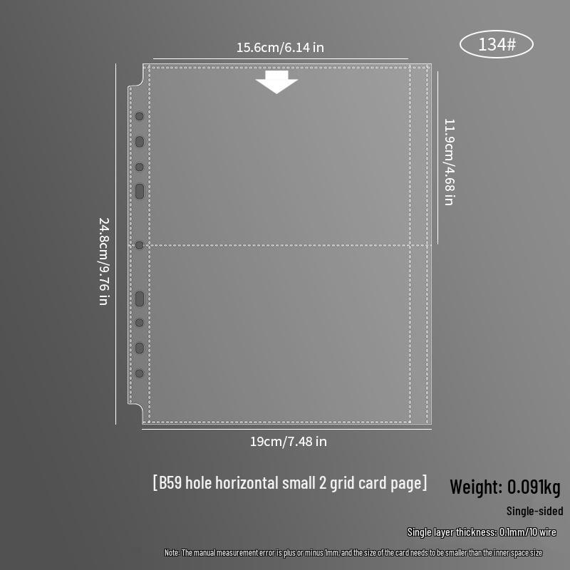 A4/A5 HD Transparent 4-Pocket Refill Pages for Star Cards - Thickened Inserts for 3-Inch Photo Card Albums