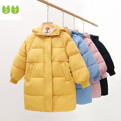 Cappotto imbottito in cotone per bambini Cappotto con cappuccio di media lunghezza per ragazzi e ragazze