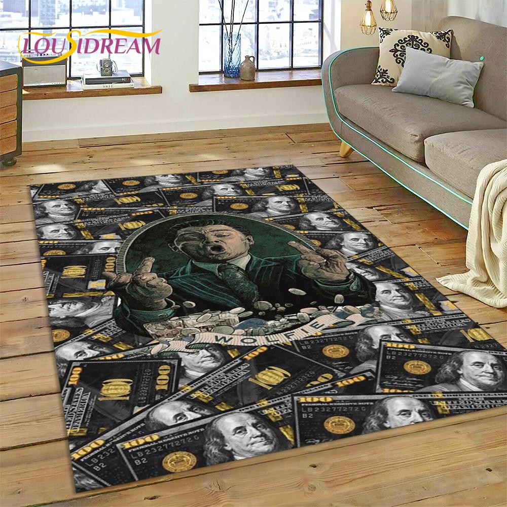 Teppich mit Dollar-, Euro- und Pfund-Motiv, Cartoon-Motiv, für Zuhause, Wohnzimmer, Schlafzimmer, Sofa, Fußmatte, Dekor, rutschfeste Bodenmatte für Kinder