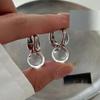 1 Paar Elegante Klare Huggie-Creolen Leichte Minimalistische Wassertropfen-Ohrringe Hypoallergene Transparente Ohrringe