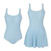 One-piece swimsuit French simple sweet pure want to cover the meat and look thin one-piece skirt hot spring vacation swimsuit