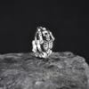 Retro Gothic Skull Earrings Stainless Steel Punk Skeleton Skull Head Hoop Earrings for Man Vintage Jewelry