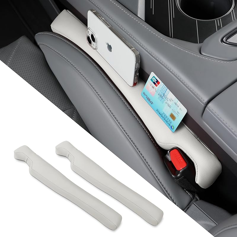 Car Seat Gap Filler,2PCS Leather Gap Plug Box For Car Seat Space,Fill Between Gap Strip,Adjustable Width 3.5-6Cm(1.4-2.4 In) (Black)