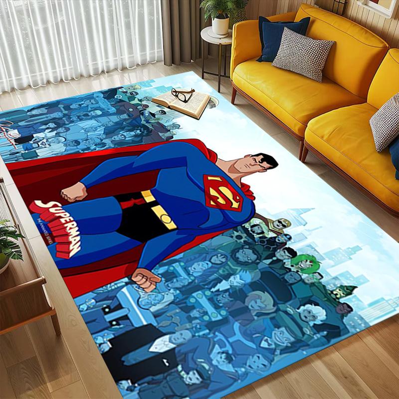 Superman City Living Room Nonslip Area Rug Soft Carpet For Bedroom Game Playroom Sofa Office Home Decor Doormat Christmas Gift C92933