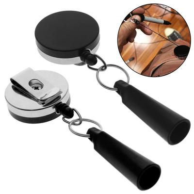 Retractable Single Pen Holder Carabiner Clip Anti-lost Metal Easy Installation Retractable Pen Reel for Markers
