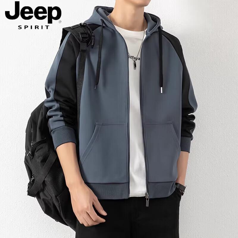 

JEEP SPIRIT Men s Hooded Zip-up Sweatshirt Jacket XL