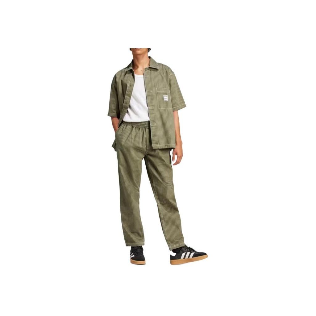 Adidas Originals Wabash Casual Comfortable Fashion Soft Loose Work Pants Men Pants Olive-Green JP4488