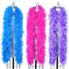 Dyed Red Scarf 80g Turkey Feather Boa for Home Party Wedding Christmas Decor DIY Craft Clothing Costume Dance Dress Accessory