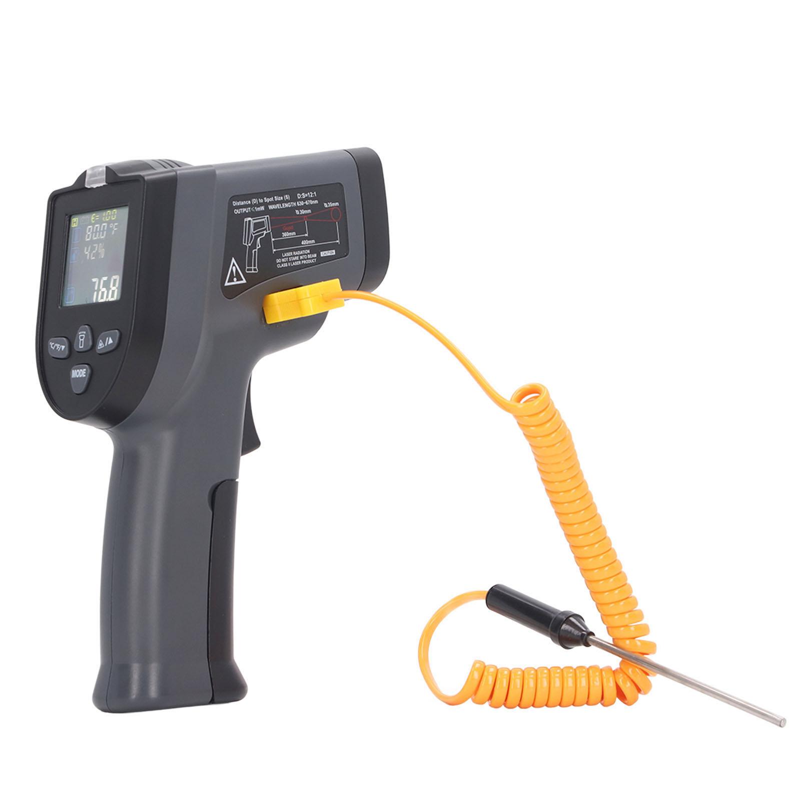 

Digital Thermometer Backlit LCD Display Power Indicator K Type Thermocouple NCV Function Temperature Meter