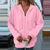 Women's Loose Hooded Sweatshirt Zipper Cardigan Jacket