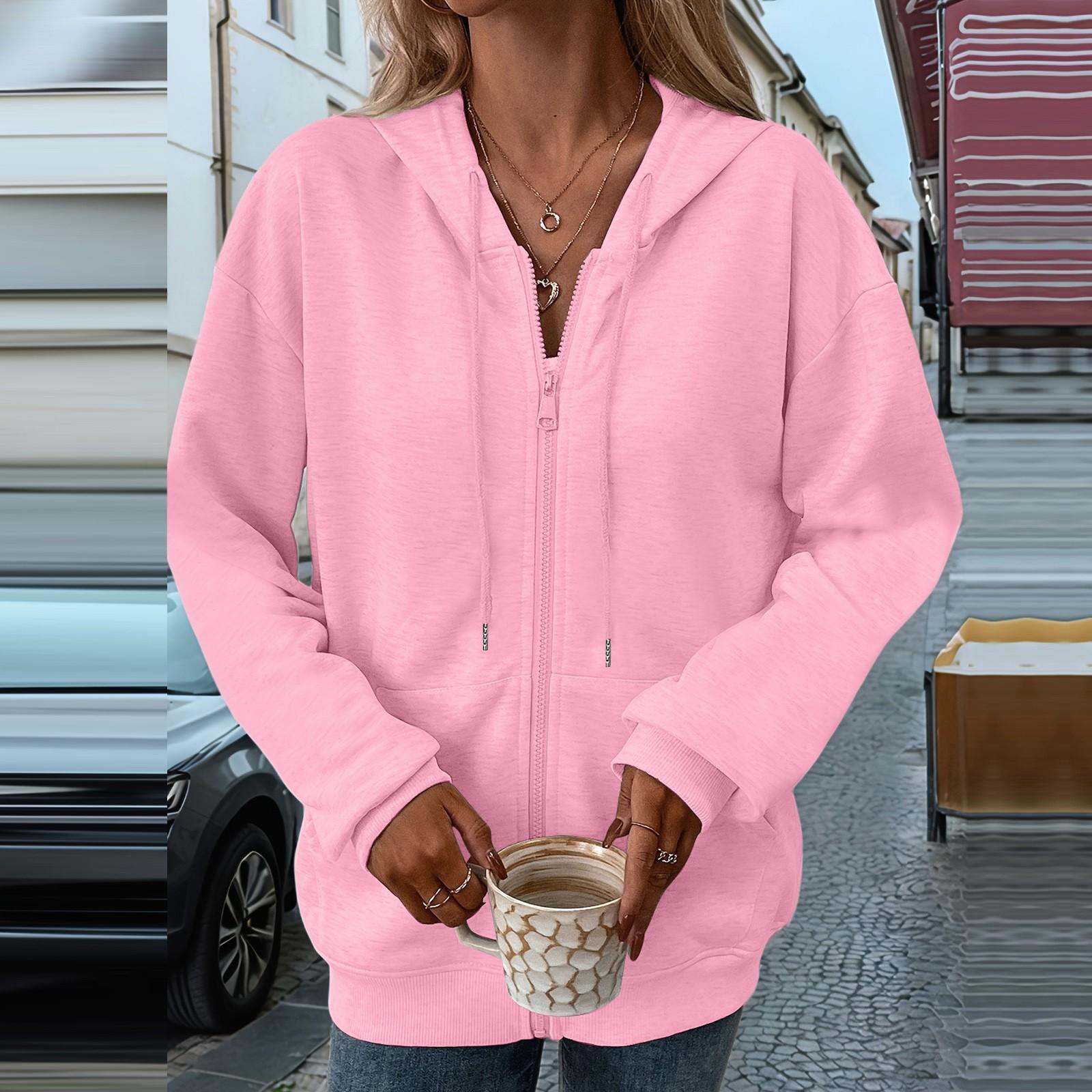 

Женская свободная толстовка с капюшоном на молнии XXL