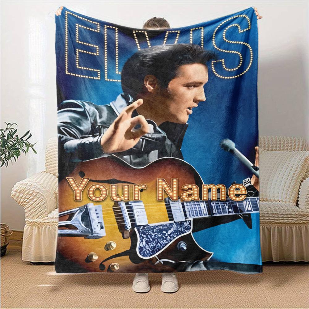 Elvis Presley Personalisierte Decke Überwurf Personalisierte Decke Langlebiger Komfort für Picknicks Wohnzimmer Sofa Nickerchen Vier Jahreszeiten Vielseitig