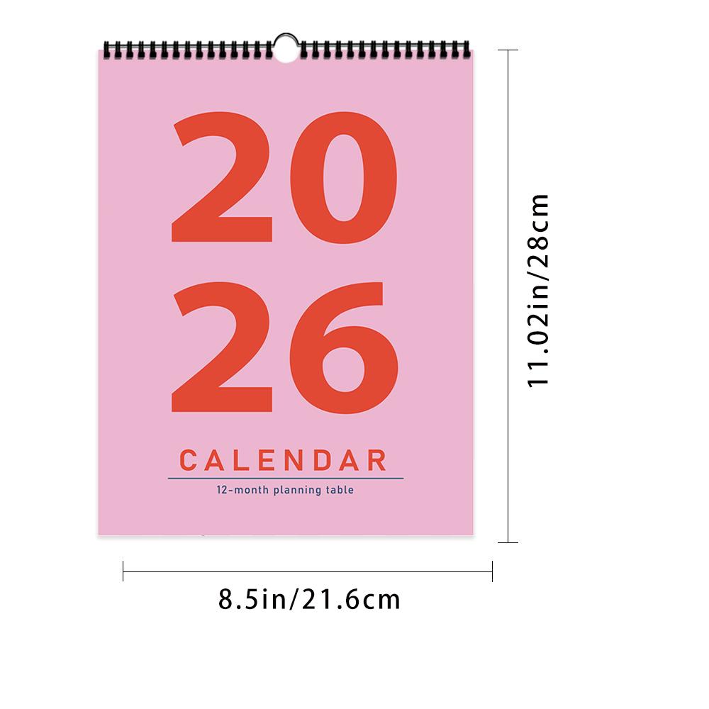 

1 шт. Настенный календарь 2026, Абстрактный геометрический дизайн, Цвет Моранди, Планировщик на 12 месяцев, Идеальный подарок на День рождения, Рождество и Новый год