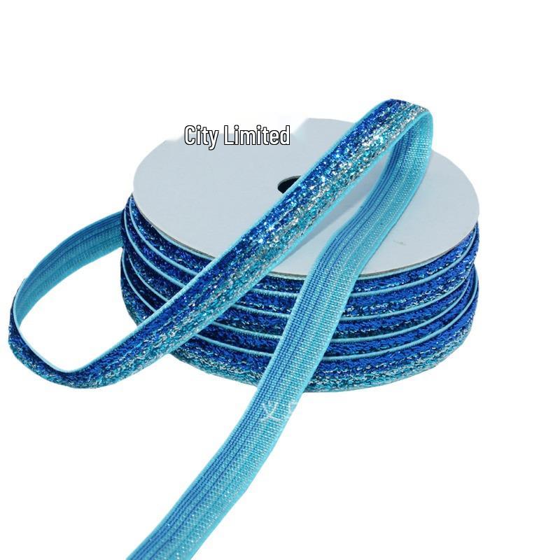 1cm Flocked Ribbon for Gift Wrapping & Costume Decoration - Non-Elastic, Shiny Woven Design