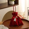 Fashion Ribbon Bow Velvet Candy Box with Tassel Flower Drawstring Bag Handbag Dust Protect Gift Bag Wedding Party