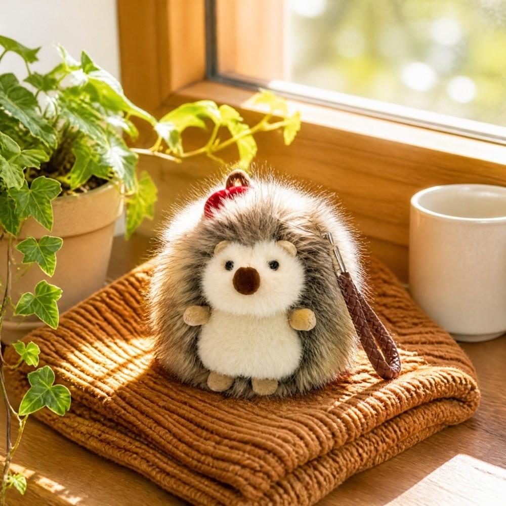 PP Cotton Hedgehog Doll Keychain Lifelike Hedgehog Plush Toy Hedgehog Plush Pendant Bag Decoration