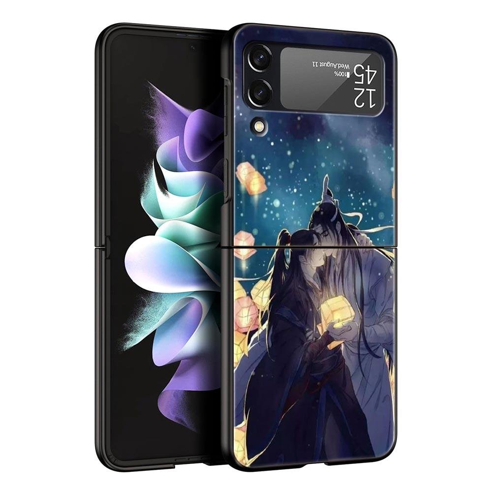 MDZS Anime Mo Dao Zu Shi Wei Wuxian Phone Case for Samsung Galaxy Z Flip 3 4 5 Black Folding Mobile Shell Hard PC Protect Cover