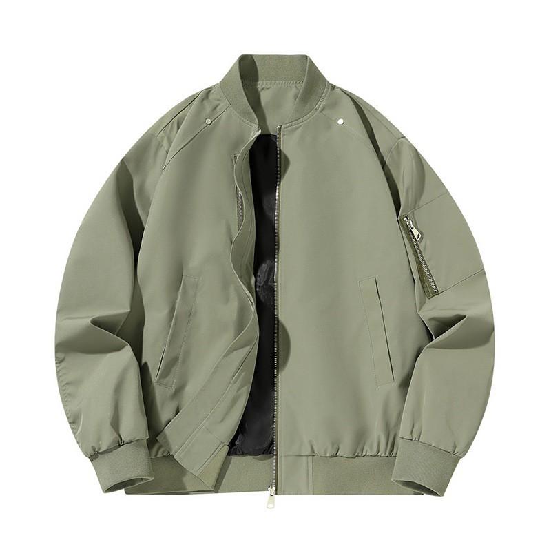 Mens Flight Jacket Casual Loose Baseball Coat Windproof Waterproof Stand Collar Sport Outerwear