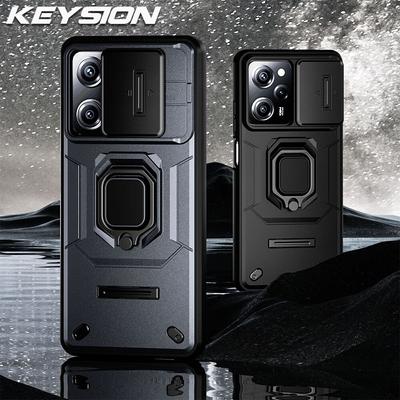 KEYSION Custodia antiurto per Xiaomi POCO X5 Pro 5G, anello di protezione per fotocamera scorrevole e obiettivo, custodia per telefono Redmi Note 12 4G 12 Pro+ 5G