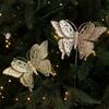 Glitter Artificial Butterfly Clip Simulated Christmas Tree Decoration  Party Accessories