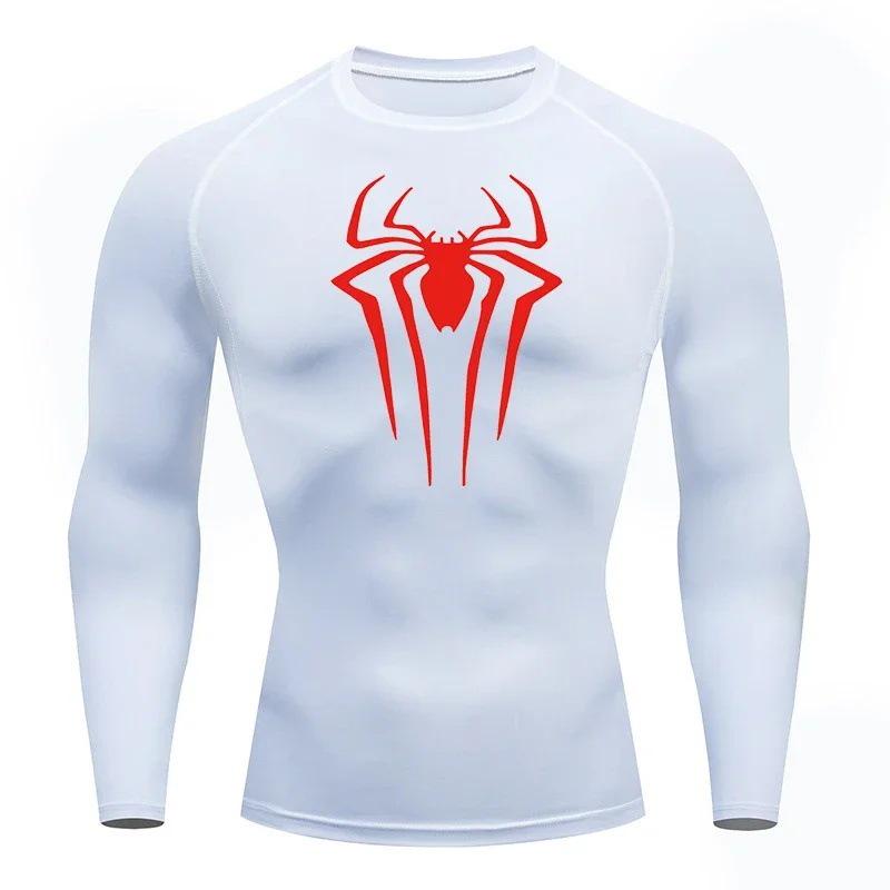 Men s Spider 2D Print Long Sleeve Compression Quick-Dry T-Shirt S