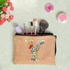 26 Letters Floral Women Cosmetics Woman Zipper Pouch Fashion  Women Linen Cosmetic Bags Travel Portable Makeup Bag Cosmetic Bag