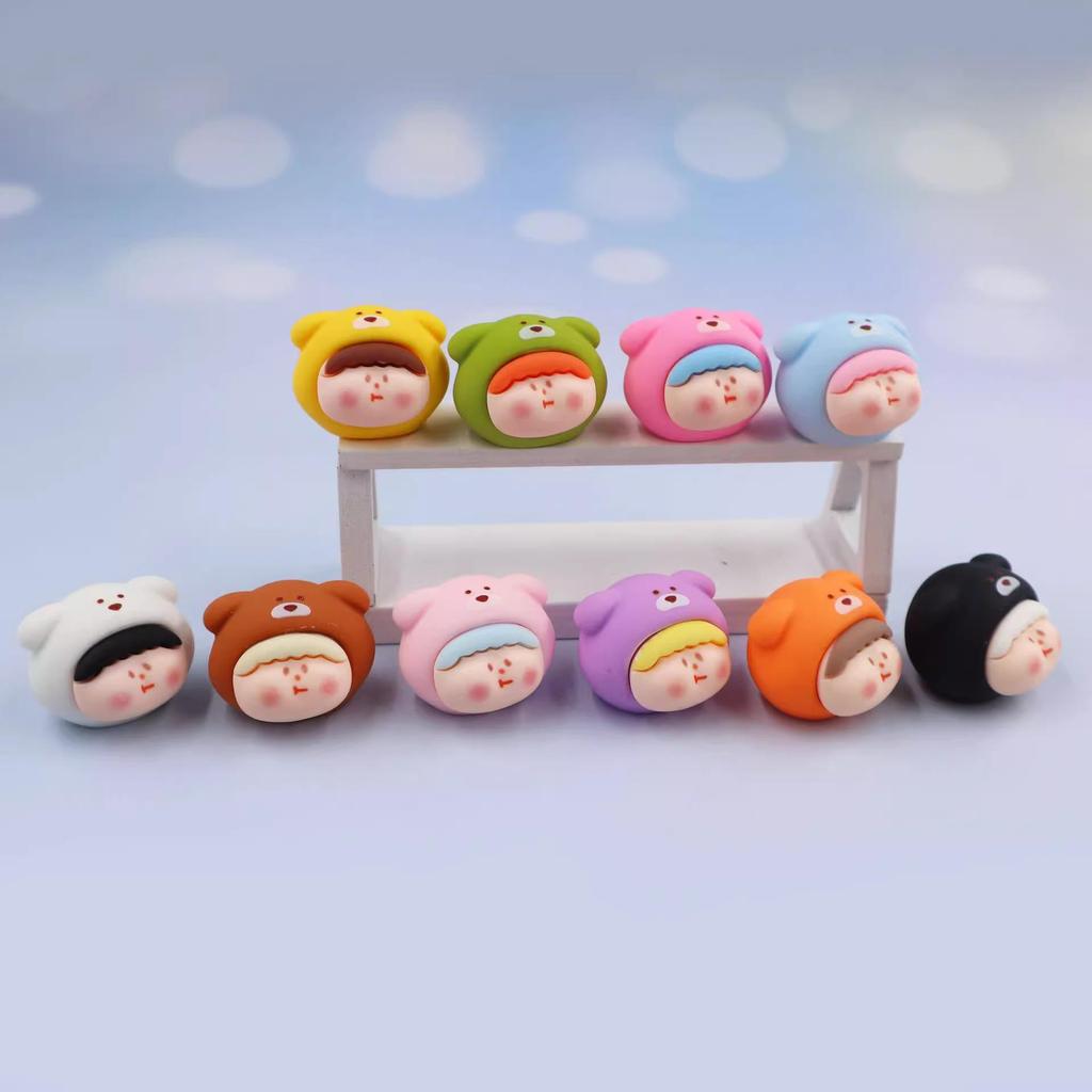 Cute Desktop Resin Dog Head Ornaments: Hand-Painted Jewelry Decor Blind Bags