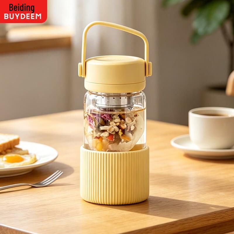 Buydeem 360ml Portable Glass Tea Infuser Bottle