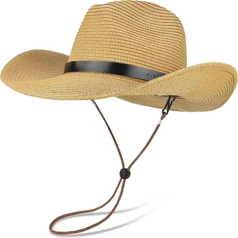 Breathable Sun Hat Wide Brim Jazz Hat Fashion Straw Cap  Summer Travel
