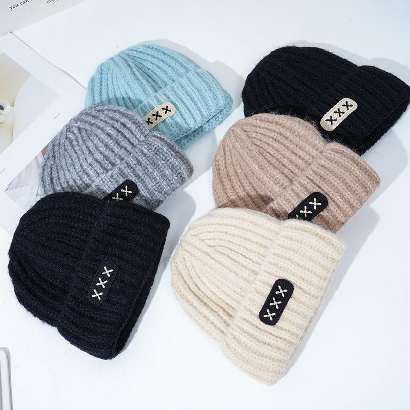 New Hat for Women's Warm Knitted Hat Korean Style Versatile Big Head Circumference Face Small Wool Hat Windproof Head Hat