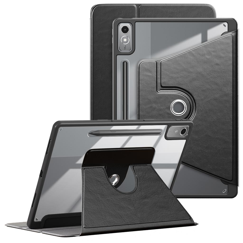 For Lenovo Tab P12 TB371FC Case Leather+Acrylic+TPU Stand Tablet Cover with Auto Wake/Sleep