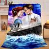 1PC Love On The Tita-nic Flannel Blanket Gift, Suitable for Both Men And Women, Soft Ideal for Beds And Sofa, Birthday Or Christmas Gift