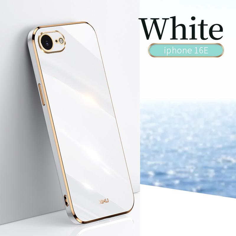 For iPhone 16E SE4 2025 Case Plating Silicone Bumper Soft TPU Back Cover Shockproof Phone Case for Apple iPhone 16E iPhone 16E S